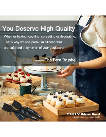 Set de Brochas de Silicona Walfos para Basting 2 Pcs Resistente al Calor