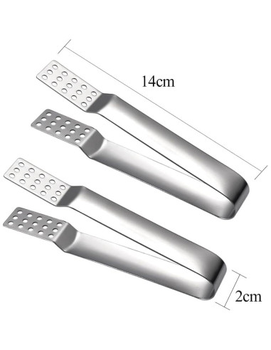Juego de 3 Pinzas de Acero Inoxidable Junfamilee para Té