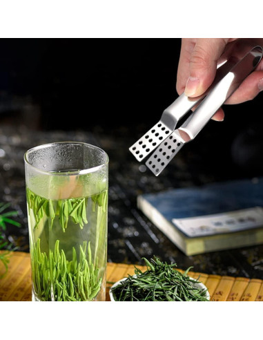 Juego de 3 Pinzas de Acero Inoxidable Junfamilee para Té