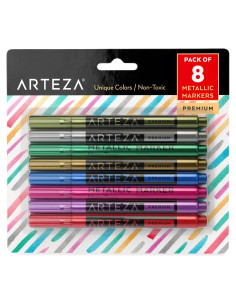 Set de 8 Marcadores Metálicos Lavables Arteza para Vidrio