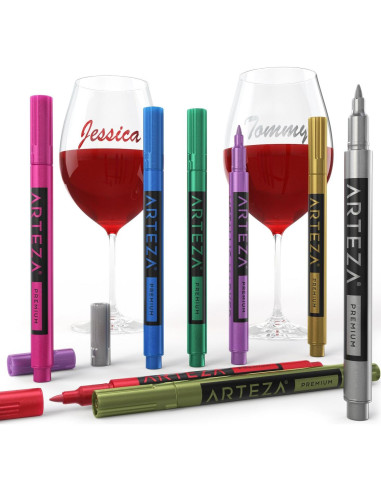 Set de 8 Marcadores Metálicos Lavables Arteza para Vidrio