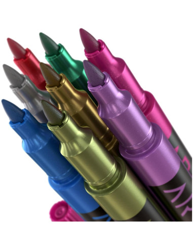 Set de 8 Marcadores Metálicos Lavables Arteza para Vidrio