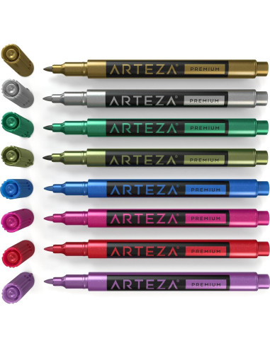 Set de 8 Marcadores Metálicos Lavables Arteza para Vidrio