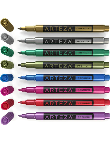 Set de 8 Marcadores Metálicos Lavables Arteza para Vidrio