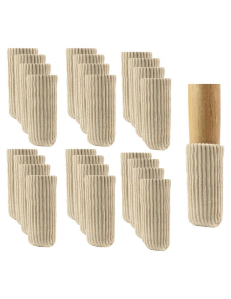 24 Protectores de Piso para Muebles OEEKOI - Calcetines Beige