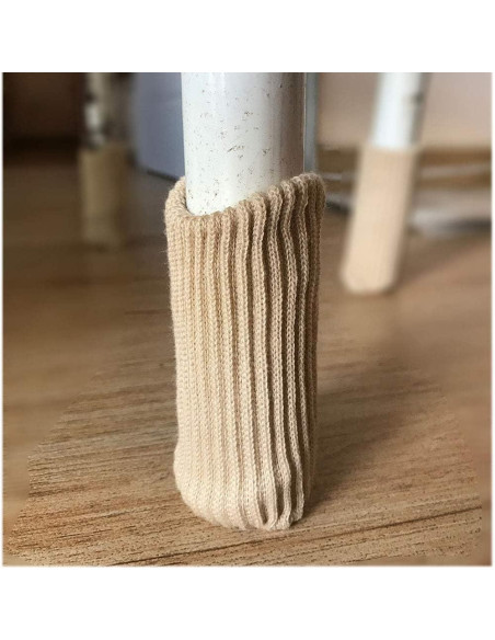 24 Protectores de Piso para Muebles OEEKOI - Calcetines Beige