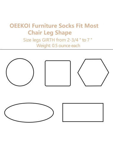 24 Protectores de Piso para Muebles OEEKOI - Calcetines Beige