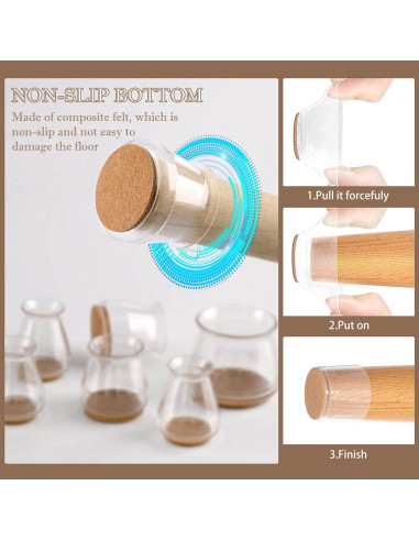 40 Protectores de Piso Silicona Cuiwos para Patas de Sillas
