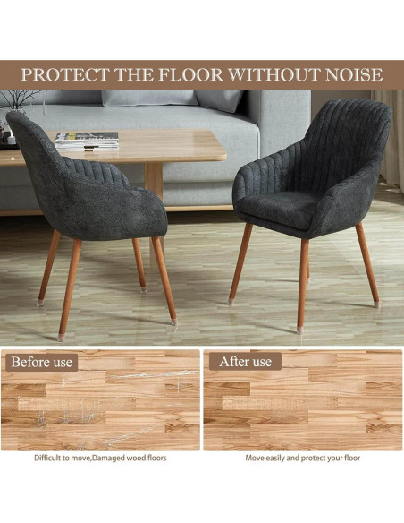 40 Protectores de Piso Silicona Cuiwos para Patas de Sillas