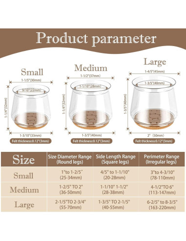 40 Protectores de Piso Silicona Cuiwos para Patas de Sillas