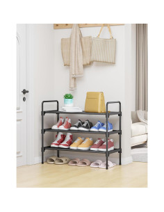Estante para zapatos Kitsure 3 niveles 70.1x30x57.5cm Negro 2