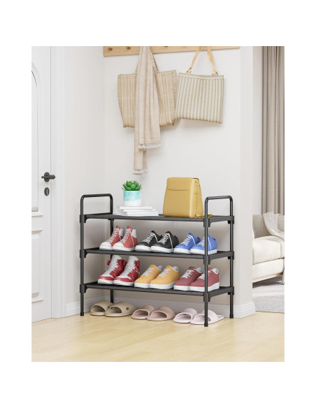Estante para zapatos Kitsure 3 niveles 70.1x30x57.5cm Negro