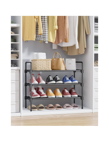 Estante para zapatos Kitsure 3 niveles 70.1x30x57.5cm Negro