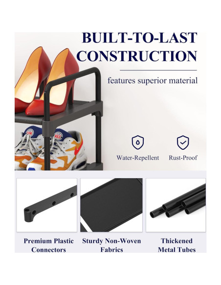 Estante para zapatos Kitsure 3 niveles 70.1x30x57.5cm Negro