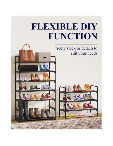 Estante para zapatos Kitsure 3 niveles 70.1x30x57.5cm Negro