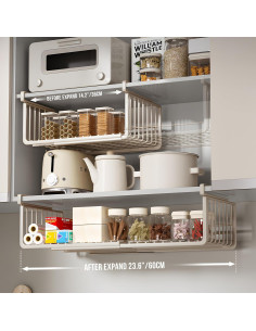 Organizador Expandible Bajo Gabinete Finnhomy 36.1-59.9 cm Gris 2