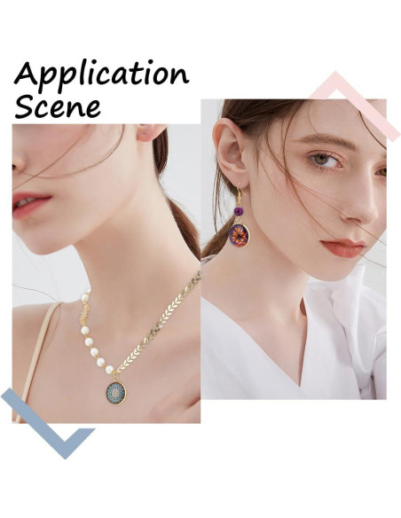 Beebeecraft 40Pcs Cabochón 20mm Acero Inoxidable Baño Oro 24K