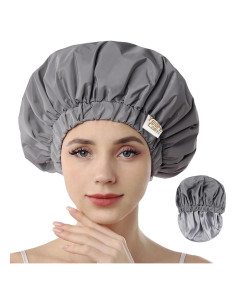 Gorra de Ducha Reutilizable Años Calm Gris Doble Capa Impermeable