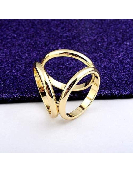 2 Piezas Anillos de Bufanda de Seda QUUPY Oro y Plata