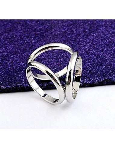 2 Piezas Anillos de Bufanda de Seda QUUPY Oro y Plata