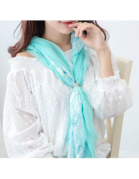 2 Piezas Anillos de Bufanda de Seda QUUPY Oro y Plata