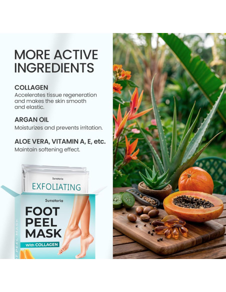 Mascarilla Exfoliante para Pies SUNATORIA Aloe Vera - 2 Pares