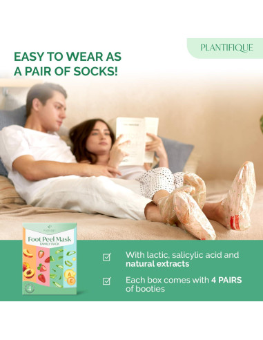 Mascarilla Exfoliante para Pies Plantifique 4 Paquetes - Suaviza y Repara
