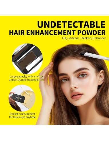 Polvo para Cabello SEVICH Negro 8g - Cubre Raíces y Canas