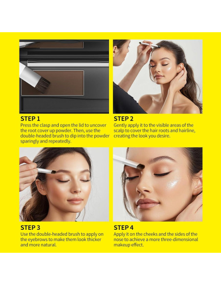 Polvo para Cabello SEVICH Negro 8g - Cubre Raíces y Canas