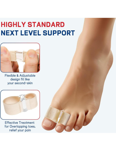 Separadores de Dedos Grandes FULEEAN - 2 Bucles, Alivio Juanetes