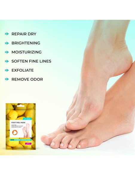 Máscara Exfoliante para Pies Happy Feet - 3 Paquetes, Limón