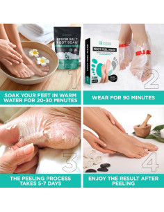 Máscara Exfoliante para Pies Lavinso - Paquete de 2 Aloe Vera 2