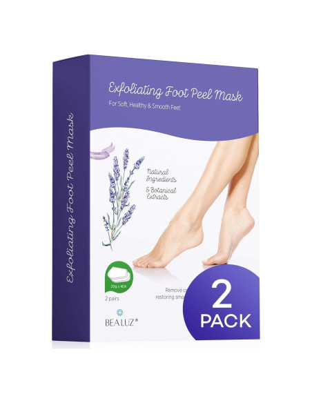 Máscara Exfoliante para Pies BEALUZ - 2 Pares, Suaves en 1-2 Semanas