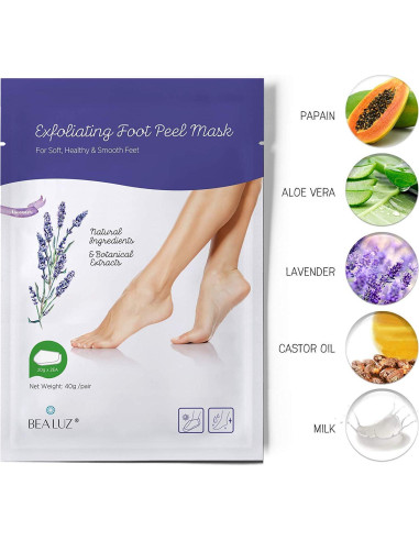 Máscara Exfoliante para Pies BEALUZ - 2 Pares, Suaves en 1-2 Semanas