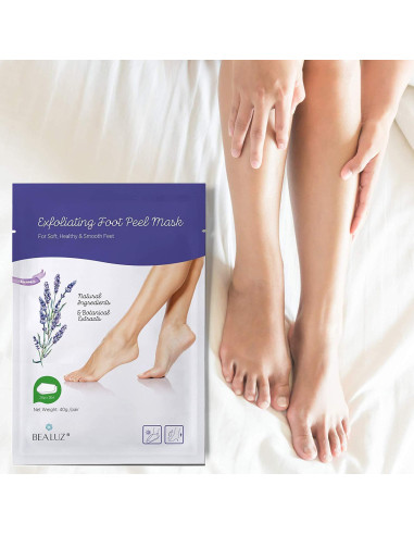 Máscara Exfoliante para Pies BEALUZ - 2 Pares, Suaves en 1-2 Semanas
