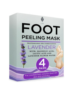 Máscara Exfoliante para Pies Lee Beauty - 4 Paquetes con Lavanda