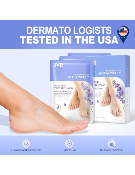 Mascarilla Exfoliante para Pies JVR - 3 Pares - Lavanda