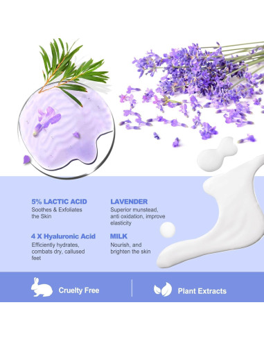 Mascarilla Exfoliante para Pies JVR - 3 Pares - Lavanda