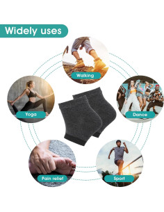 Sibba 3 Pares Calcetines Hidratantes de Gel para Talones 2