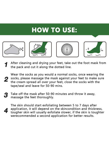 Mascarilla Exfoliante para Pies Lily Beauty - 5 Unidades