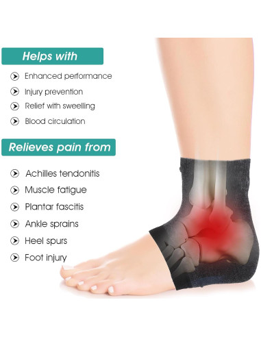 Sibba 3 Pares Calcetines Hidratantes de Gel para Talones