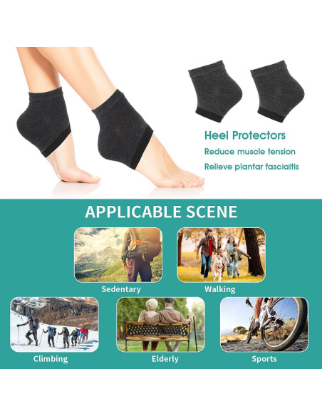 Sibba 3 Pares Calcetines Hidratantes de Gel para Talones