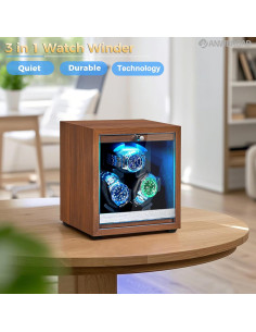 Caja de Reloj Automático ANWBROAD para 3 Relojes con LED 2