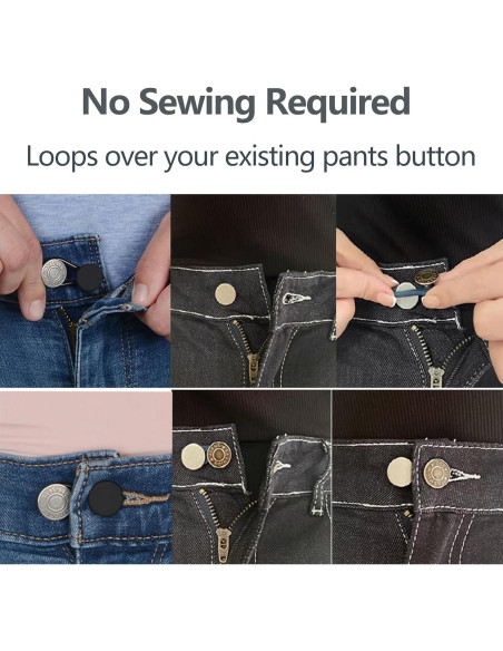 Extensores de Botones KAJUDA 12PCS Ajustables para Jeans