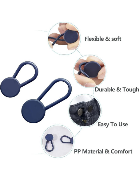 Extensores de Botones KAJUDA 12PCS Ajustables para Jeans