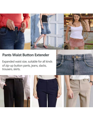 Extensores de Botones KAJUDA 12PCS Ajustables para Jeans