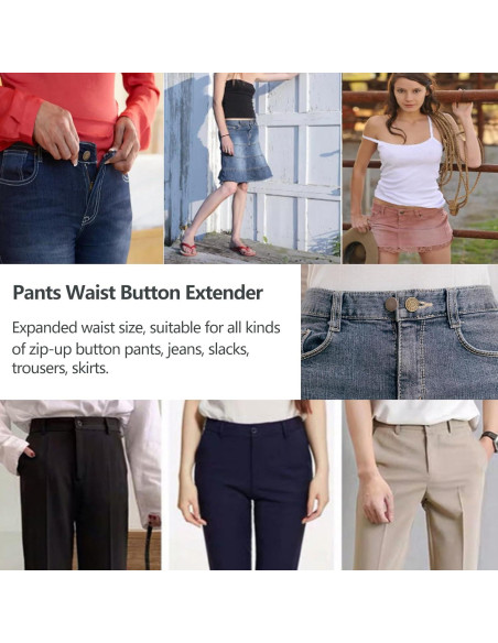 Extensores de Botones KAJUDA 12PCS Ajustables para Jeans