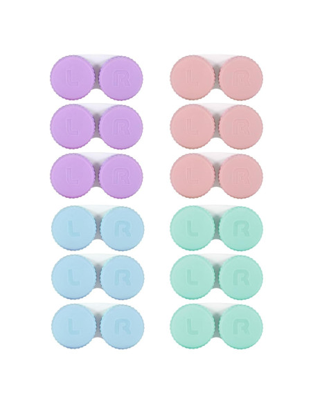 Estuche de Lentes de Contacto Colorido Kmchilj 12 Pcs Mini