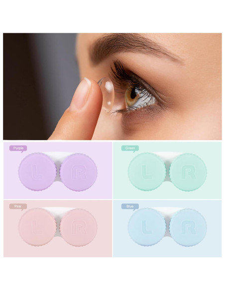 Estuche de Lentes de Contacto Colorido Kmchilj 12 Pcs Mini