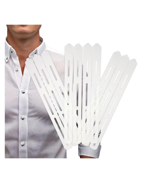 CollarLift Cereza Cromada - Placas Adhesivas para Cuello de Camisa de Hombre